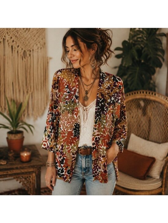 Christopher & Banks Sweaters - Christopher & Banks Open Front Cardigan Women's Large Bohemian Festival